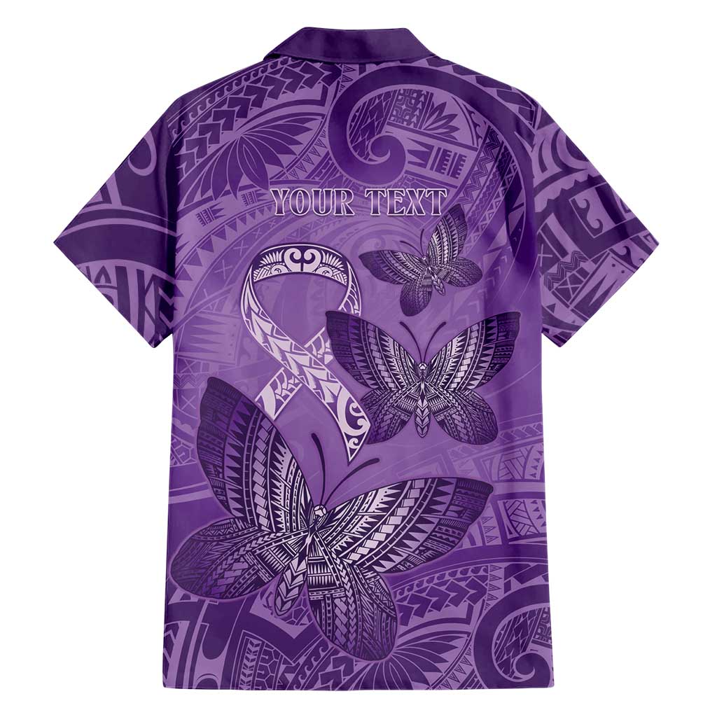 Personalised Polynesia Lupus Awareness Month Family Matching Tank Maxi Dress and Hawaiian Shirt Warrior Purple Ribbon Polynesian Butterflies LT14 - Polynesian Pride