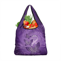 Polynesia Lupus Awareness Month Grocery Bag Warrior Purple Ribbon Polynesian Butterflies