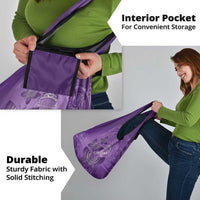 Polynesia Lupus Awareness Month Grocery Bag Warrior Purple Ribbon Polynesian Butterflies