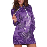 Personalised Polynesia Lupus Awareness Month Hoodie Dress Warrior Purple Ribbon Polynesian Butterflies