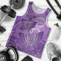 Personalised Polynesia Lupus Awareness Month Men Tank Top Warrior Purple Ribbon Polynesian Butterflies
