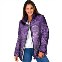 Personalised Polynesia Lupus Awareness Month Padded Jacket Warrior Purple Ribbon Polynesian Butterflies