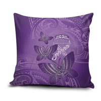 Polynesia Lupus Awareness Month Pillow Cover Warrior Purple Ribbon Polynesian Butterflies