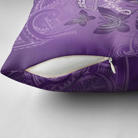 Polynesia Lupus Awareness Month Pillow Cover Warrior Purple Ribbon Polynesian Butterflies