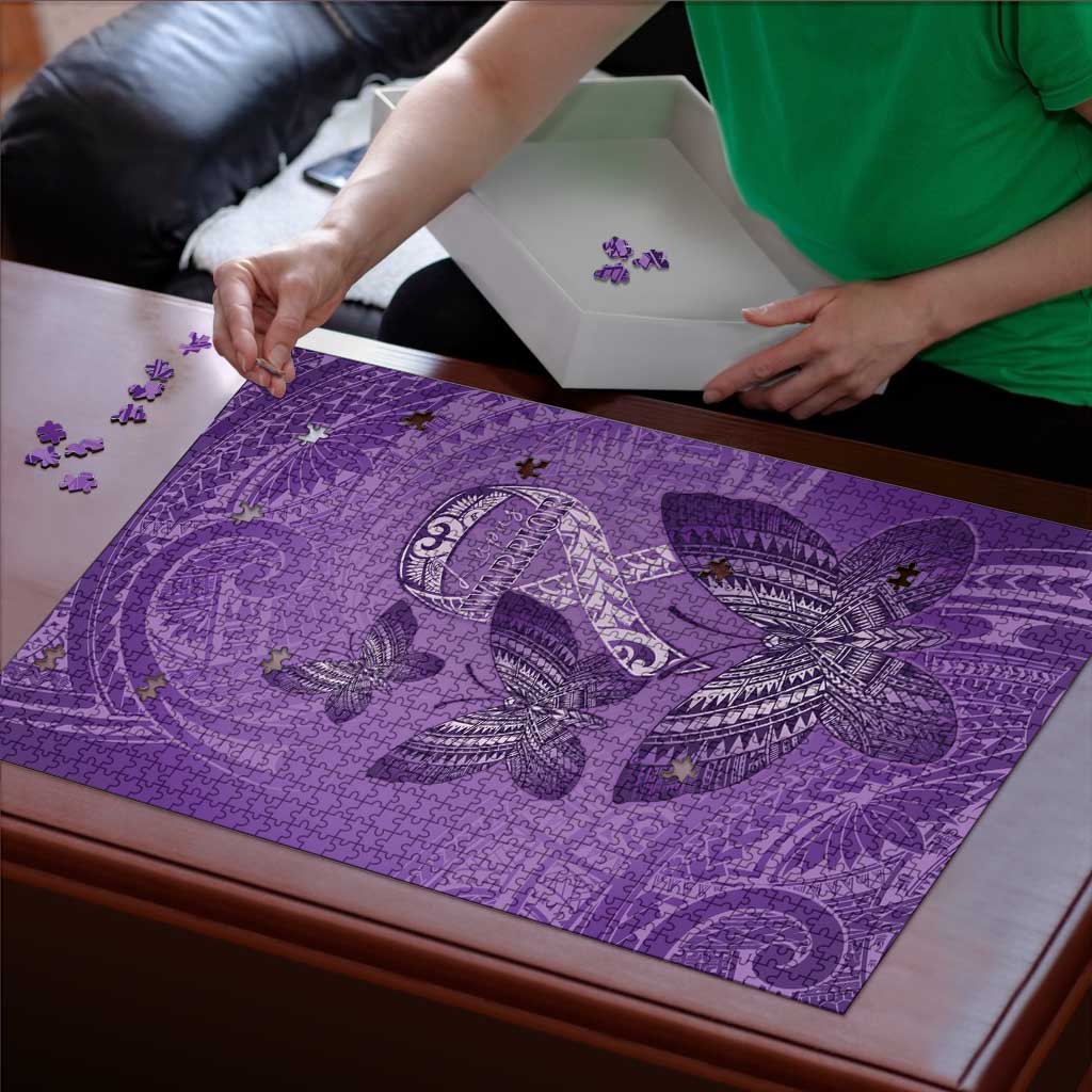 Polynesia Lupus Awareness Month Puzzle Warrior Purple Ribbon Polynesian Butterflies