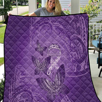 Polynesia Lupus Awareness Month Quilt Warrior Purple Ribbon Polynesian Butterflies