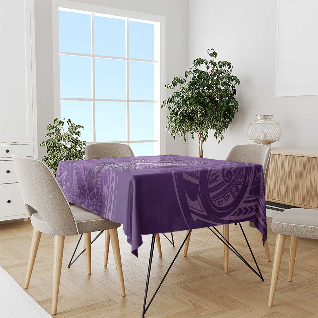 Polynesia Lupus Awareness Month Tablecloth Warrior Purple Ribbon Polynesian Butterflies