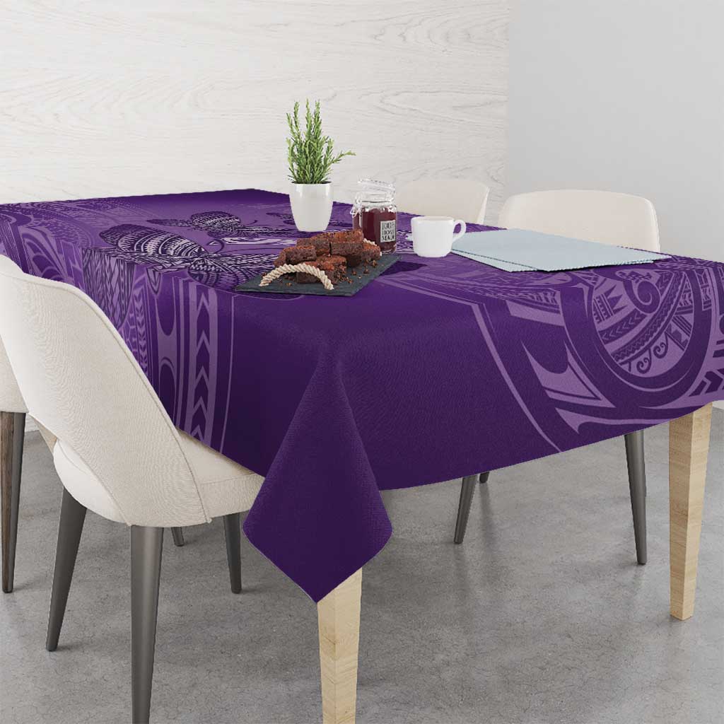 Polynesia Lupus Awareness Month Tablecloth Warrior Purple Ribbon Polynesian Butterflies