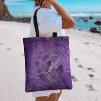 Polynesia Lupus Awareness Month Tote Bag Warrior Purple Ribbon Polynesian Butterflies