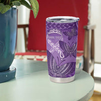 Personalised Polynesia Lupus Awareness Month Tumbler Cup Warrior Purple Ribbon Polynesian Butterflies