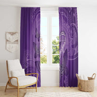 Polynesia Lupus Awareness Month Window Curtain Warrior Purple Ribbon Polynesian Butterflies