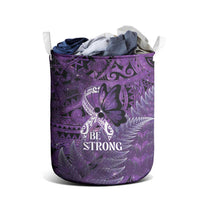 Lupus Awareness Month New Zealand Laundry Basket Be Strong Warrior Maori Silver Fern