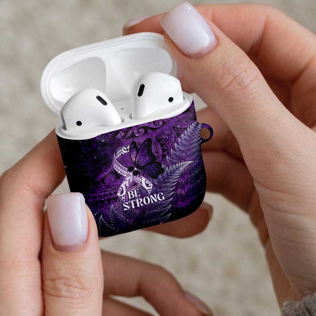 Lupus Awareness Month New Zealand AirPods Case Be Strong Warrior Maori Silver Fern