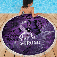 Lupus Awareness Month New Zealand Beach Blanket Be Strong Warrior Maori Silver Fern