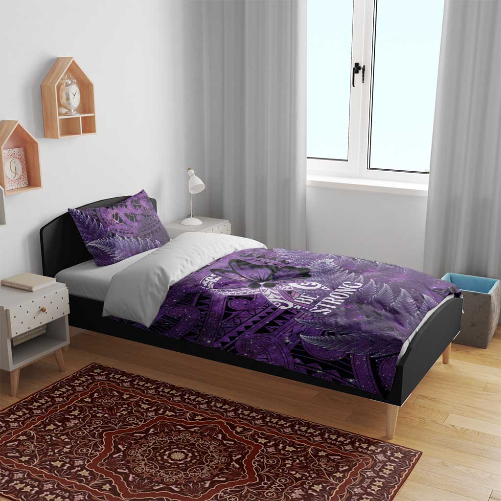 Lupus Awareness Month New Zealand Bedding Set Be Strong Warrior Maori Silver Fern