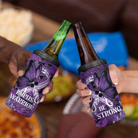 Lupus Awareness Month New Zealand 4 in 1 Can Cooler Tumbler Be Strong Warrior Maori Silver Fern LT14 - Polynesian Pride