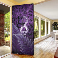 Lupus Awareness Month New Zealand Door Cover Be Strong Warrior Maori Silver Fern
