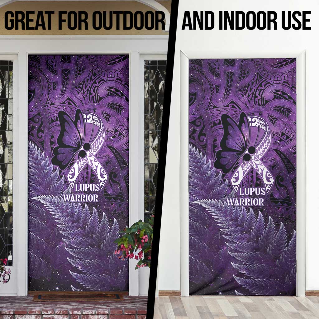 Lupus Awareness Month New Zealand Door Cover Be Strong Warrior Maori Silver Fern
