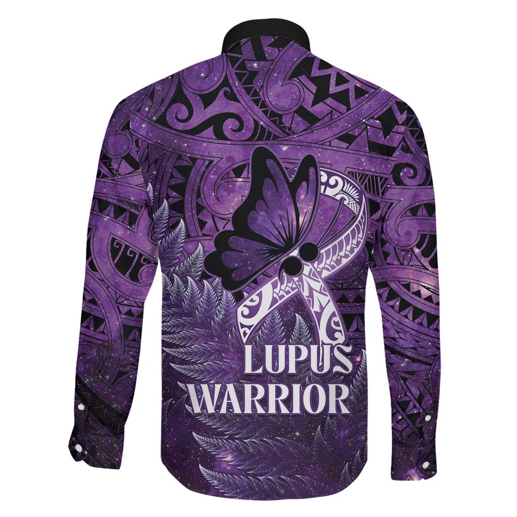Lupus Awareness Month New Zealand Family Matching Long Sleeve Bodycon Dress and Hawaiian Shirt Be Strong Warrior Maori Silver Fern LT14 - Polynesian Pride