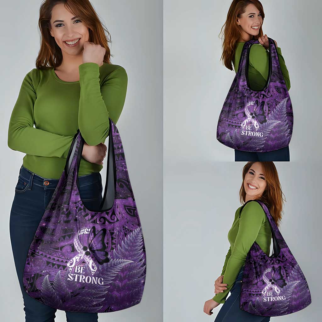 Lupus Awareness Month New Zealand Grocery Bag Be Strong Warrior Maori Silver Fern