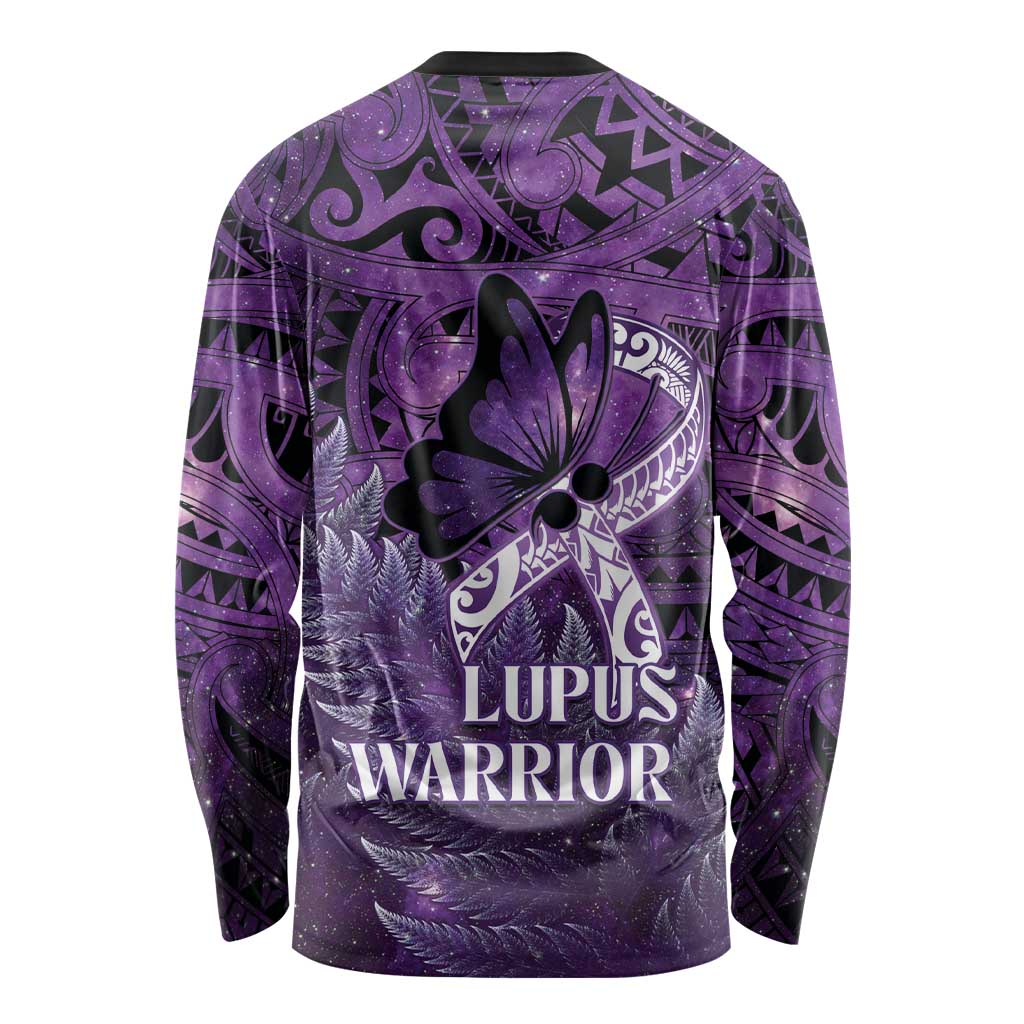 Lupus Awareness Month New Zealand Long Sleeve Shirt Be Strong Warrior Maori Silver Fern
