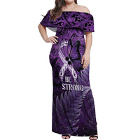 Lupus Awareness Month New Zealand Off Shoulder Maxi Dress Be Strong Warrior Maori Silver Fern