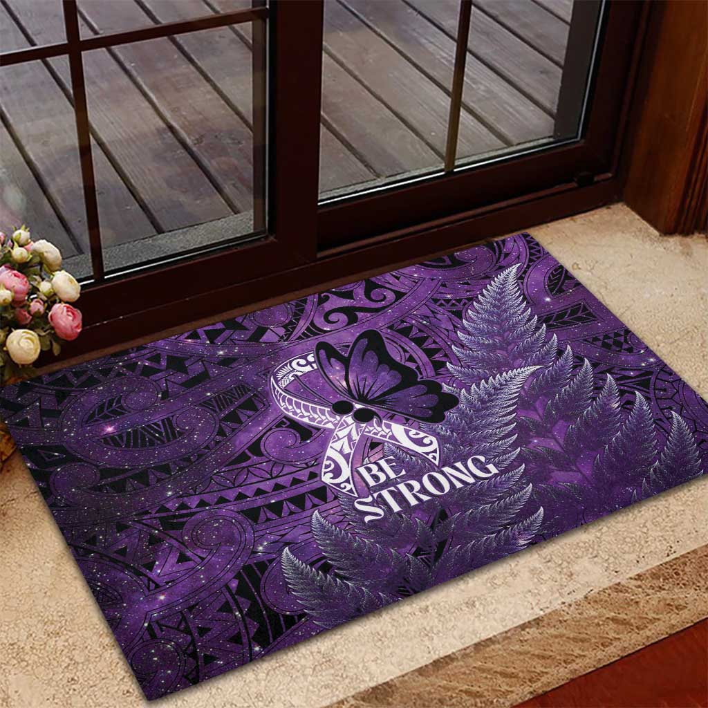 Lupus Awareness Month New Zealand Rubber Doormat Be Strong Warrior Maori Silver Fern