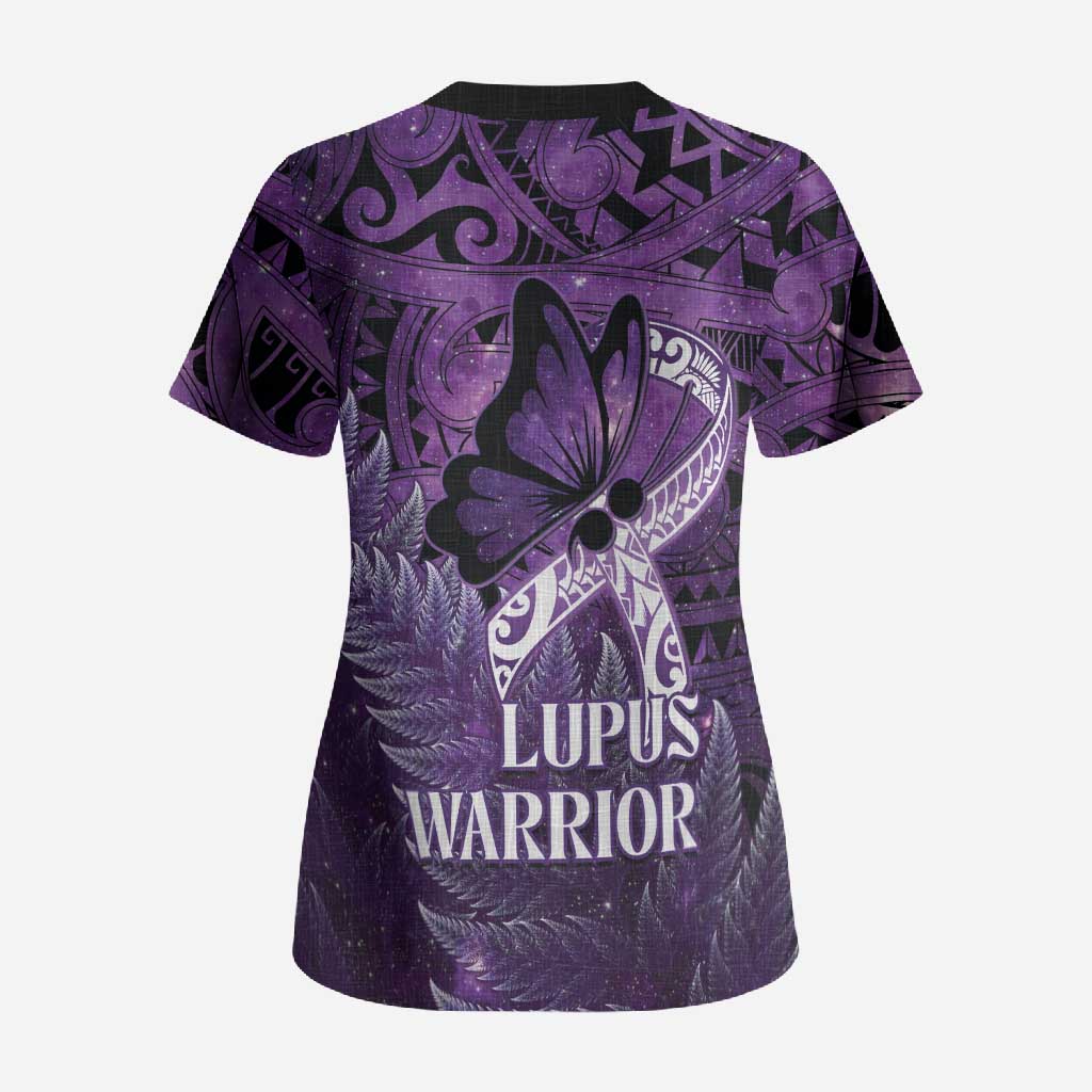 Lupus Awareness Month New Zealand Scrub Top Be Strong Warrior Maori Silver Fern