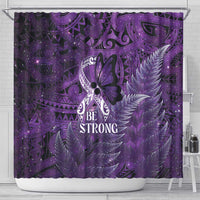 Lupus Awareness Month New Zealand Shower Curtain Be Strong Warrior Maori Silver Fern