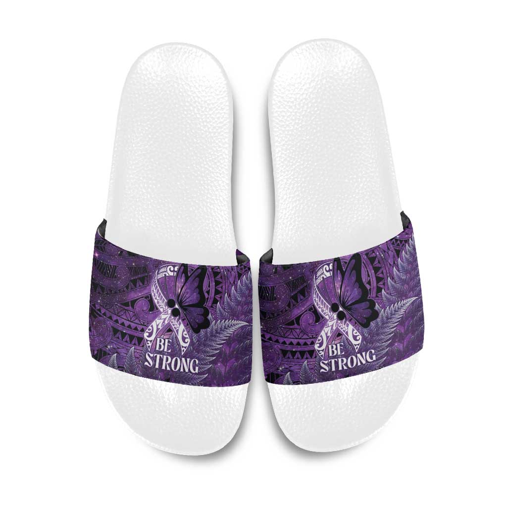 Lupus Awareness Month New Zealand Slide Sandals Be Strong Warrior Maori Silver Fern