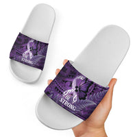 Lupus Awareness Month New Zealand Slide Sandals Be Strong Warrior Maori Silver Fern