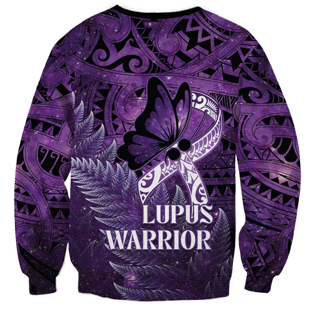 Lupus Awareness Month New Zealand Sweatshirt Be Strong Warrior Maori Silver Fern