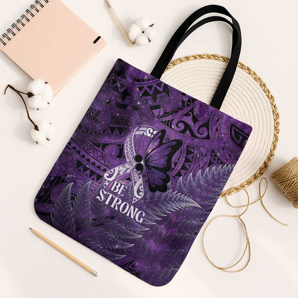 Lupus Awareness Month New Zealand Tote Bag Be Strong Warrior Maori Silver Fern
