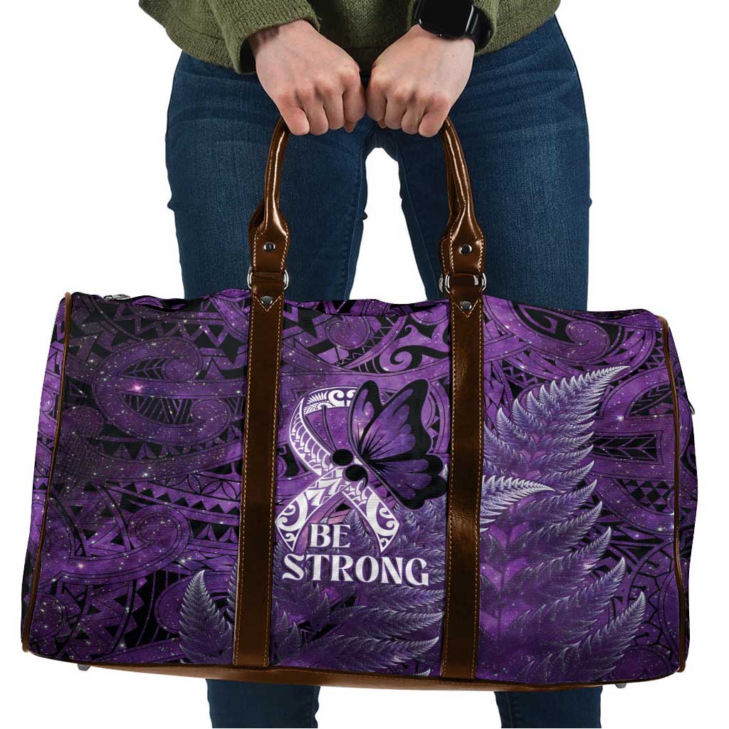 Lupus Awareness Month New Zealand Travel Bag Be Strong Warrior Maori Silver Fern