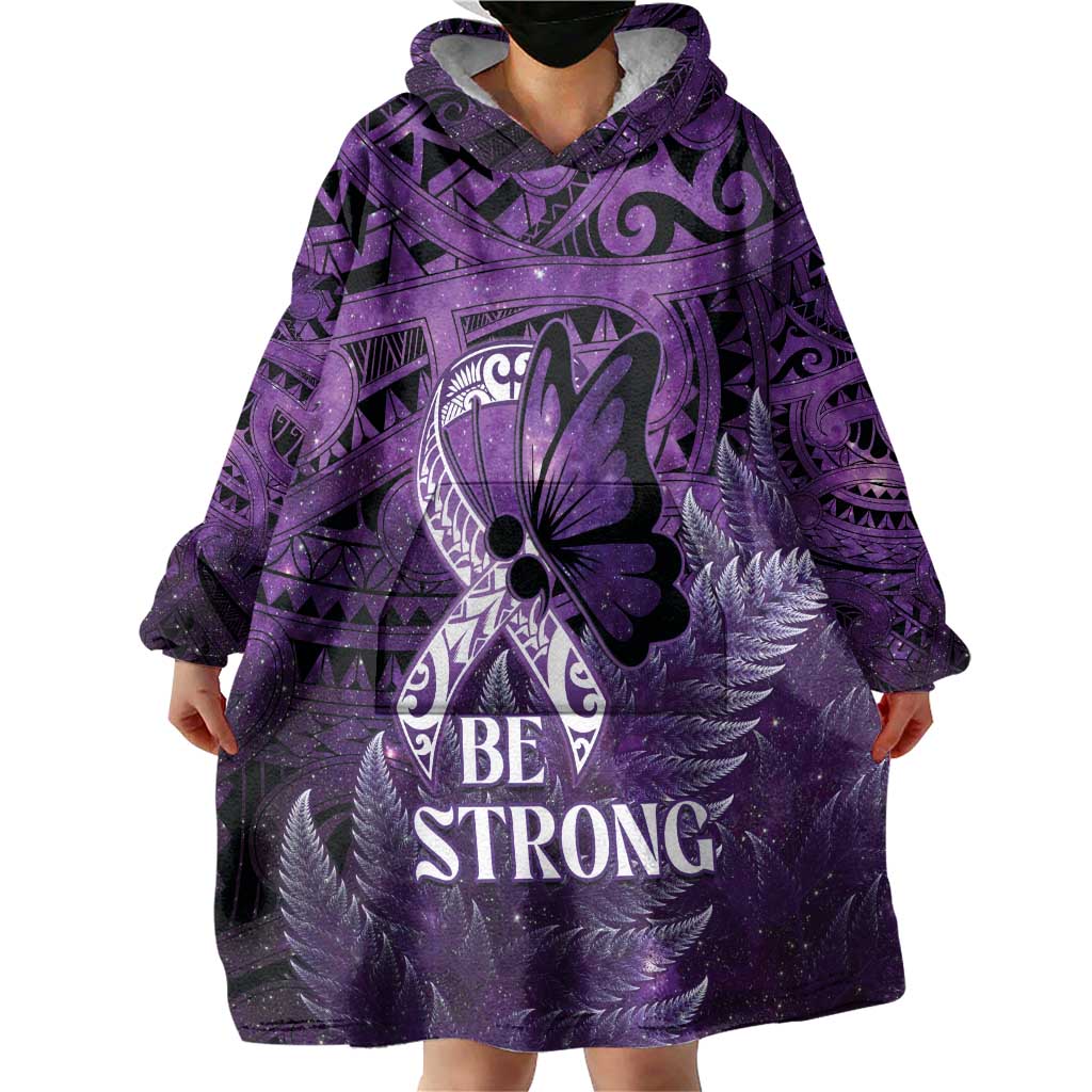Lupus Awareness Month New Zealand Wearable Blanket Hoodie Be Strong Warrior Maori Silver Fern LT14 - Polynesian Pride