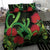 New Zealand Gecko Bedding Set Aotearoa Maori With Pohutukawa Flowers