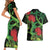 New Zealand Gecko Couples Matching Short Sleeve Bodycon Dress and Hawaiian Shirt Aotearoa Maori With Pohutukawa Flowers