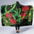 New Zealand Gecko Hooded Blanket Aotearoa Maori With Pohutukawa Flowers