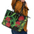 New Zealand Gecko Leather Tote Bag Aotearoa Maori With Pohutukawa Flowers