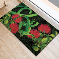 New Zealand Gecko Rubber Doormat Aotearoa Maori With Pohutukawa Flowers