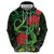 New Zealand Gecko Zip Hoodie Aotearoa Maori With Pohutukawa Flowers