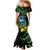 New Zealand Tui Bird Family Matching Mermaid Dress and Hawaiian Shirt Aotearoa Maori With Kowhai Flowers