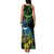 New Zealand Tui Bird Family Matching Tank Maxi Dress and Hawaiian Shirt Aotearoa Maori With Kowhai Flowers