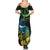 New Zealand Tui Bird Summer Maxi Dress Aotearoa Maori With Kowhai Flowers