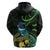 New Zealand Tui Bird Zip Hoodie Aotearoa Maori With Kowhai Flowers
