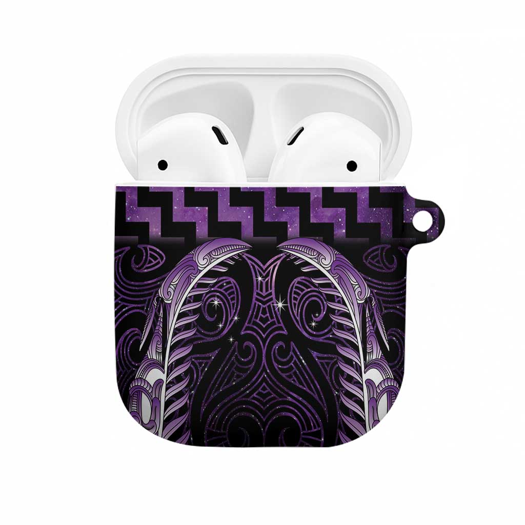 Purple Matariki New Zealand AirPods Case Maori Poutama Galaxy Vibes - Polynesian Pride