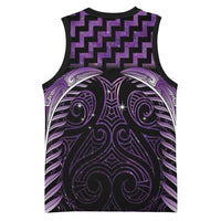 Purple Matariki New Zealand Basketball Jersey Maori Poutama Galaxy Vibes - Polynesian Pride