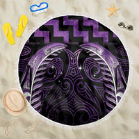 Purple Matariki New Zealand Beach Blanket Maori Poutama Galaxy Vibes