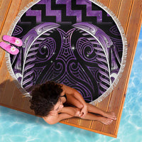 Purple Matariki New Zealand Beach Blanket Maori Poutama Galaxy Vibes