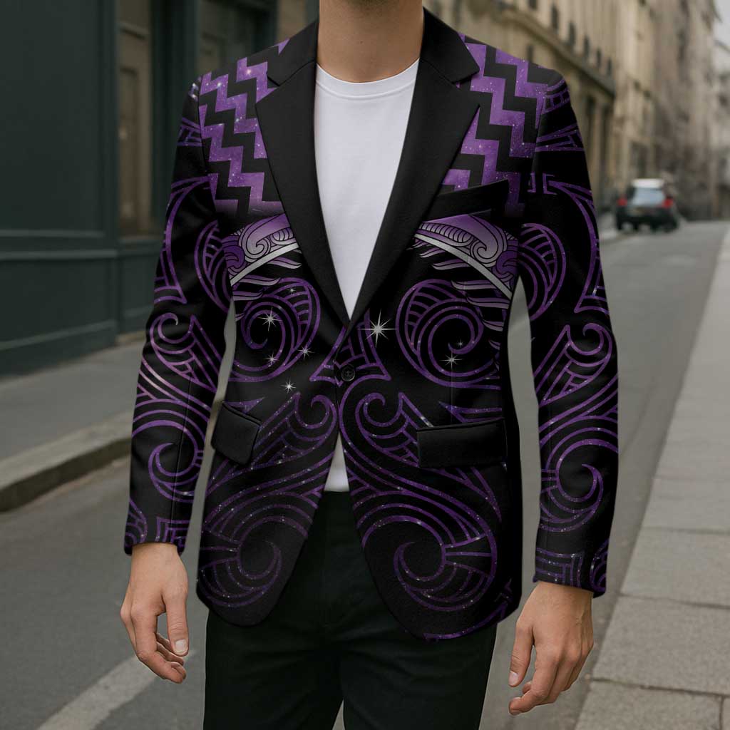 Purple Matariki New Zealand Blazer Maori Poutama Galaxy Vibes - Polynesian Pride